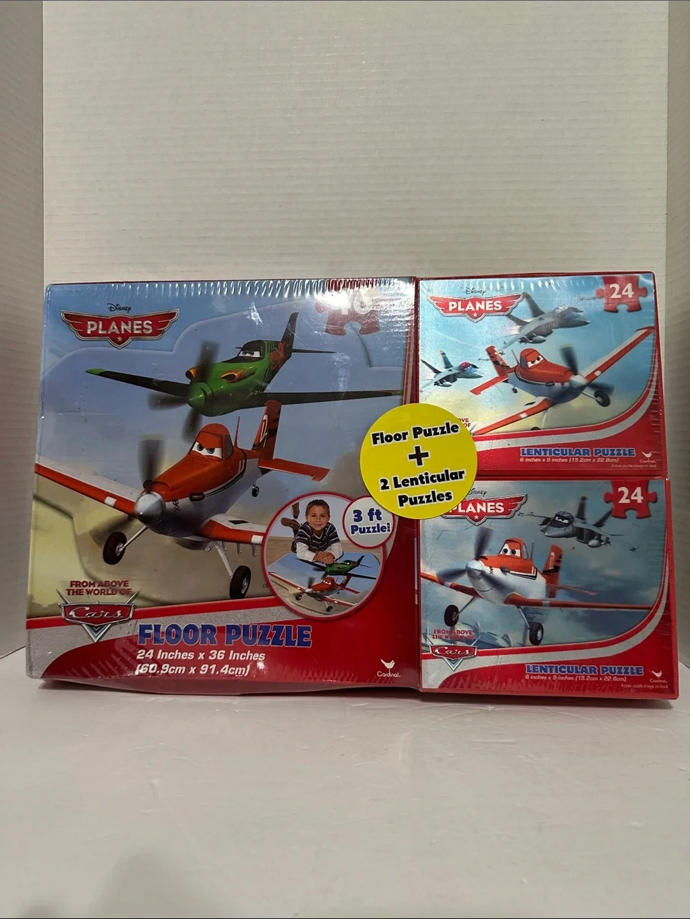 Disney Planes Red & Blue Floor Puzzle with 2 Lenticular Bonus Puzzles